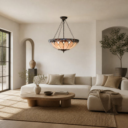 TF Brooklyn Inverted Pendant – Dekorative Glas-Pendelleuchte mit verstellbarer Kette für Wohnräume