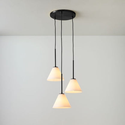 Conica 3-Light Cone Chandelier - Sculptural Glass Pendant Lighting Modern Style