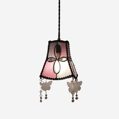 Shell Butterfly Stained Pendant Light