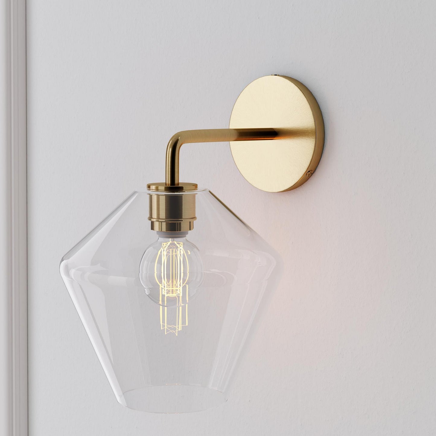 Merin Sculptural Milk Glass Geometric Wall Lamp