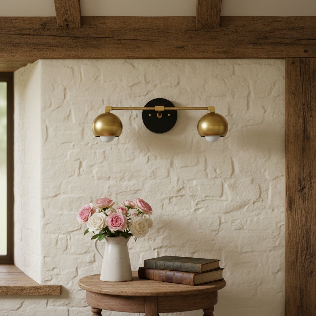 Metio Kuppel-Dekoratives Schminklicht – Klassische Badezimmer-Wandlampe mit Kugelschirm