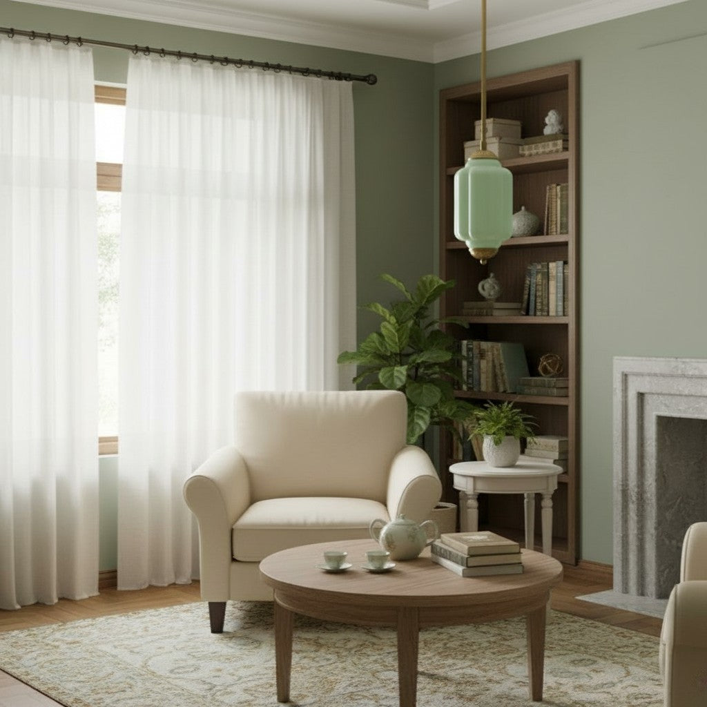 Eloise Petite Pendant Light - Vintage Milk Glass Lamp