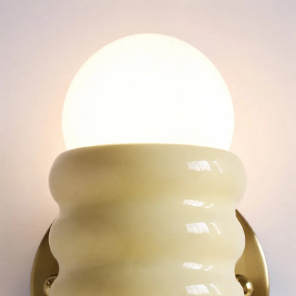 Warm illuminated cream shade detail