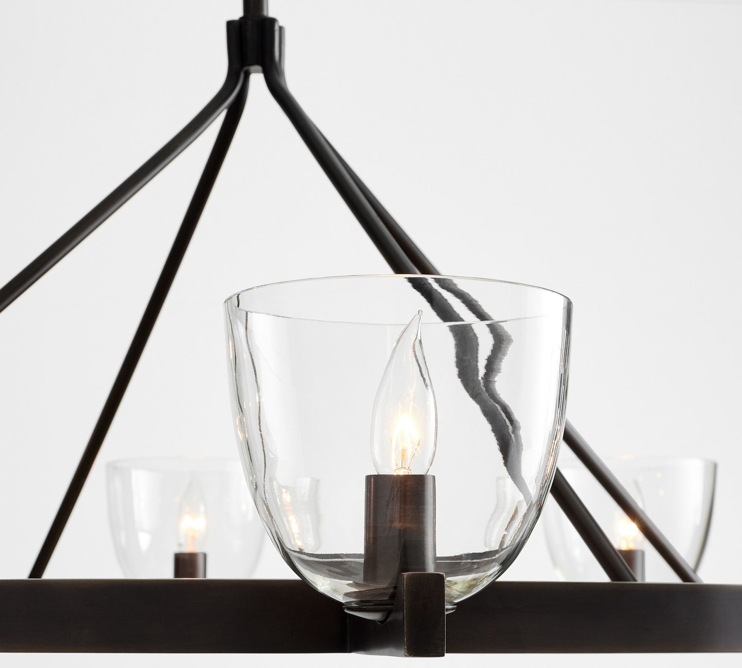 Auria Hand-blown Glass Metal Chandelier - Contemporary Brass Design
