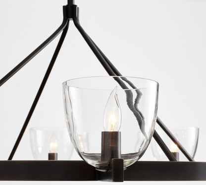 Auria Hand-blown Glass Metal Chandelier - Contemporary Brass Design
