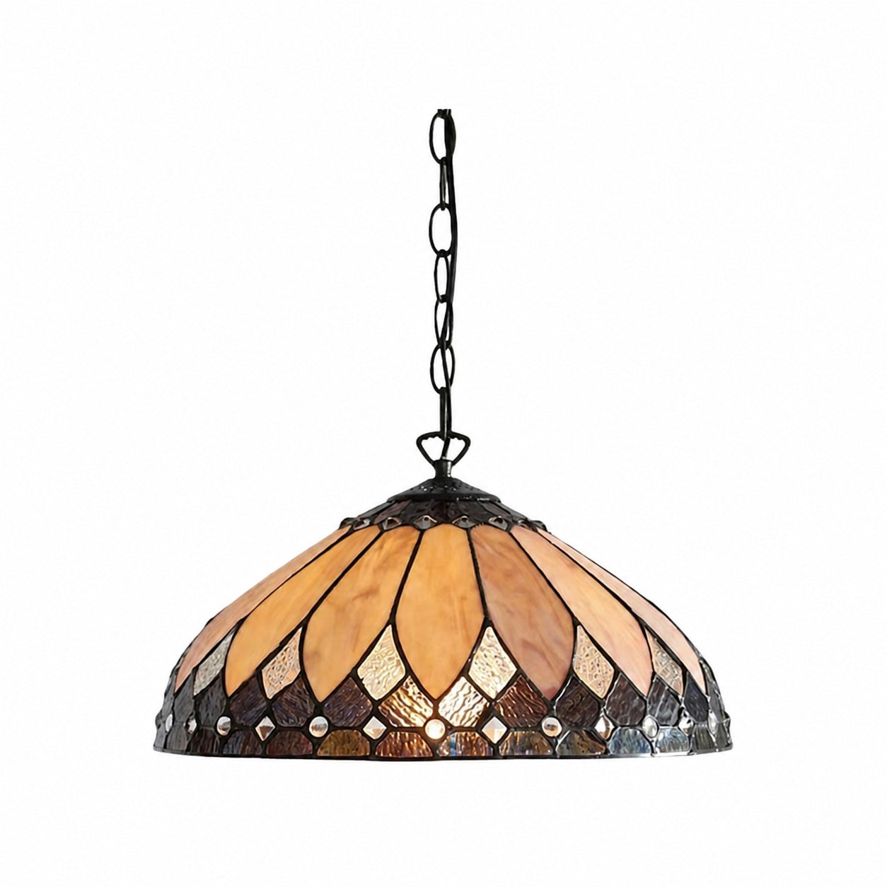 TF Brooklyn Pendelleuchte – Pendelleuchte im geometrischen Buntglas-Art-Deco-Stil für Esszimmer