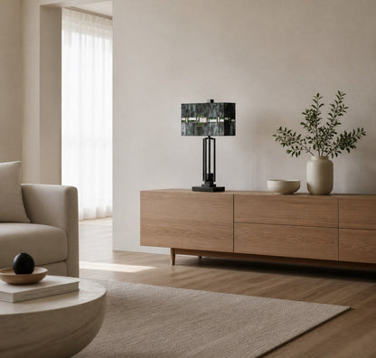 Rechteckige Tischleuchte Culletto aus Buntglas – Künstlerischer Look für Schlafzimmer und Flure