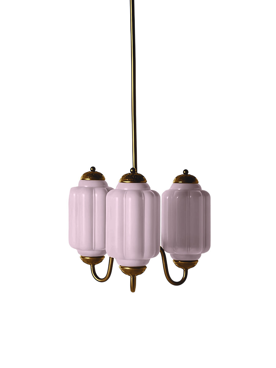 Vintage Eloise Glas Kronleuchter 3 Flammig