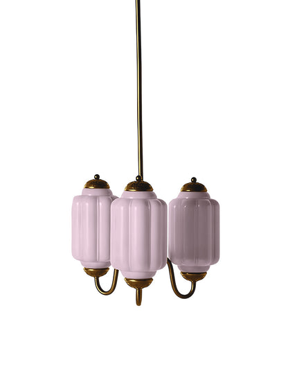Vintage Eloise Glas Kronleuchter 3 Flammig