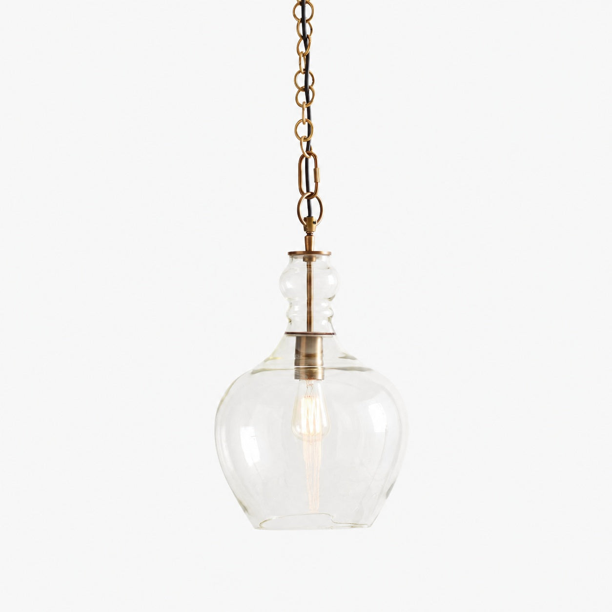 Lawson Glas-Pendelleuchte – Recyceltes und Milchglas mit Bronze-Akzent