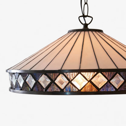 TF Fargo Pendant Light - Tiffany Style Lighting with an Art Deco Shade and Adjustable Chain