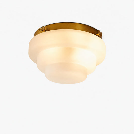 Capigia Glass Metal Flush Mount Ceiling Light - Modern Fixture for Bedroom or Hallway