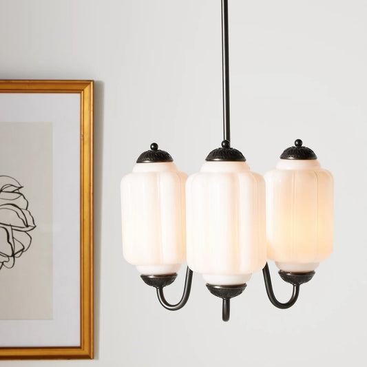Vintage Eloise Glas Kronleuchter 3 Flammig