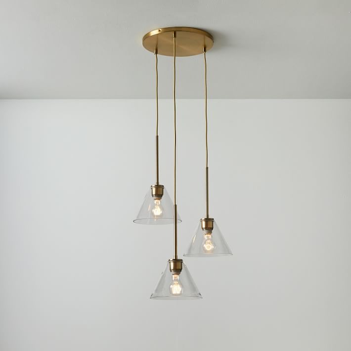 Conica 3-Light Cone Chandelier - Sculptural Glass Pendant Lighting Modern Style