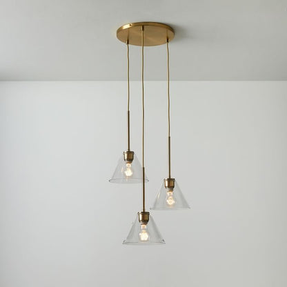 Conica 3-Light Cone Chandelier - Sculptural Glass Pendant Lighting Modern Style