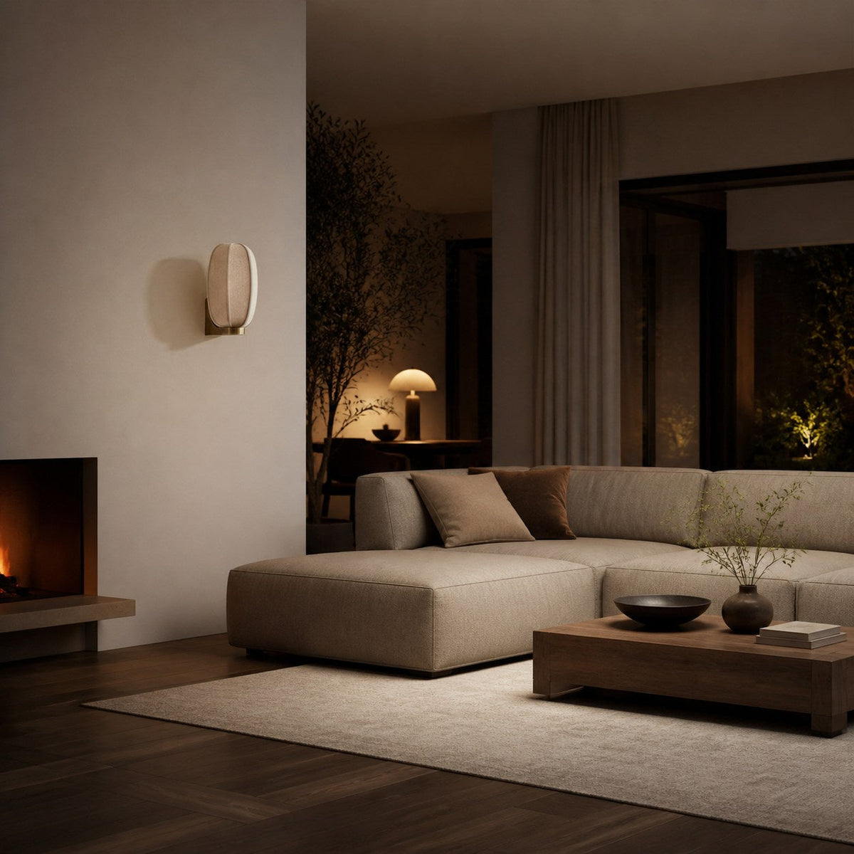 Loomis Wall Light with Art‑Deco Linen Shade Modern Wall Sconce for Living Room and Hallway