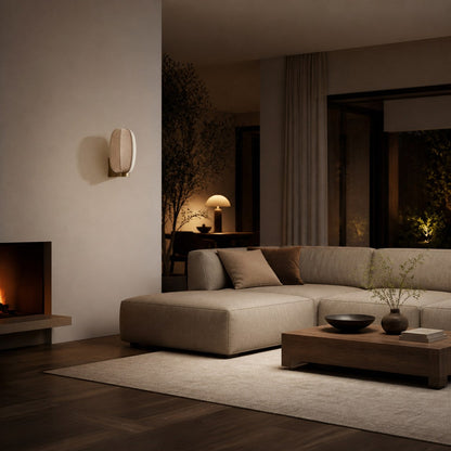 Loomis Wall Light with Art‑Deco Linen Shade Modern Wall Sconce for Living Room and Hallway