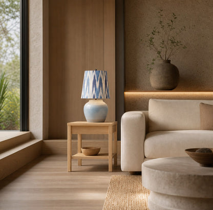 Ceruna Modern Ceramic Bedside Lamp with Linen Fabric Shade – Elegant Lighting for Bedroom and Living Room