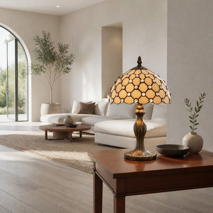 TF Harken Dekorative Juwelen-Tischleuchte - Atemberaubendes Glasdesign, perfekt für Schlafzimmer oder Wohnzimmer