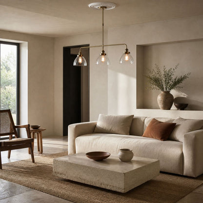 Novera Industrial 3-flammige lineare Pendelleuchte - Moderner Metallstil für Küche und Esszimmer