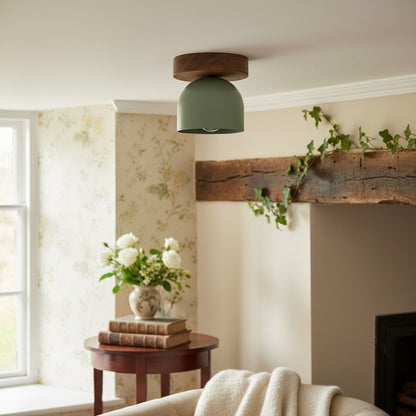 Metio Dome Ceiling Light Minimalist Wood Design for Bedrooms & Hallways