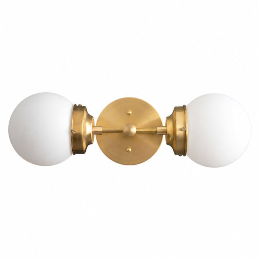 Lumio Globe Moderne geometrische Wandleuchte – Zweiflammige Badezimmer-Waschtischbeleuchtung