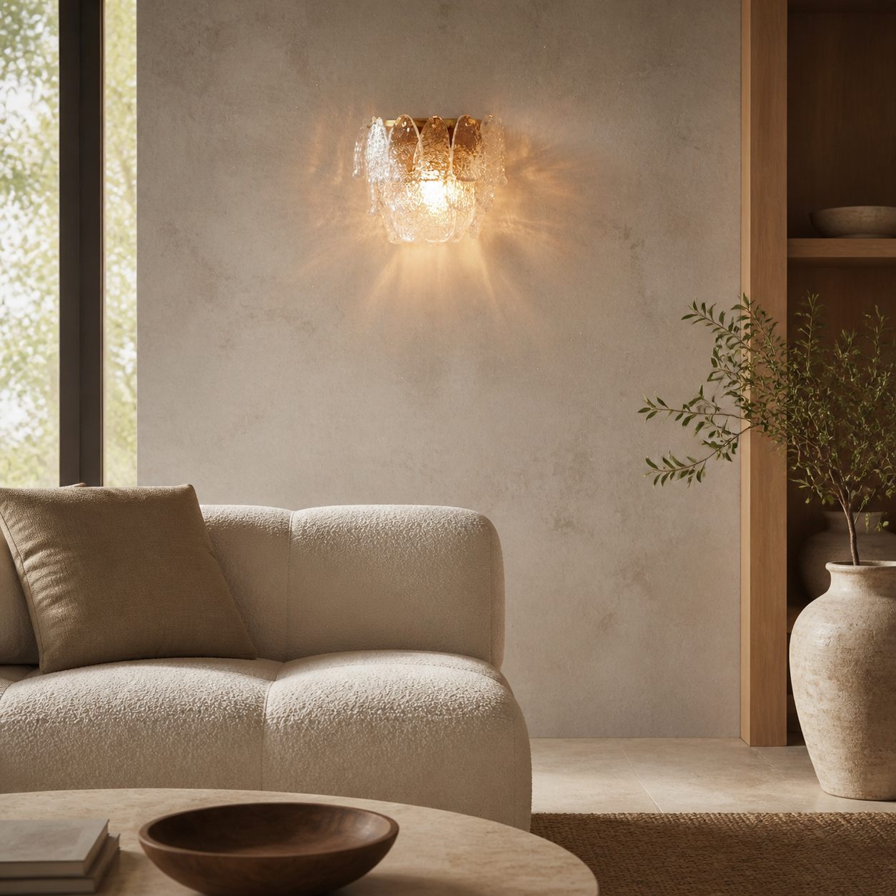 Lumvey Wandleuchte mit gestuftem Glas – Art-Deco-Wandleuchte für Badezimmer und Flur