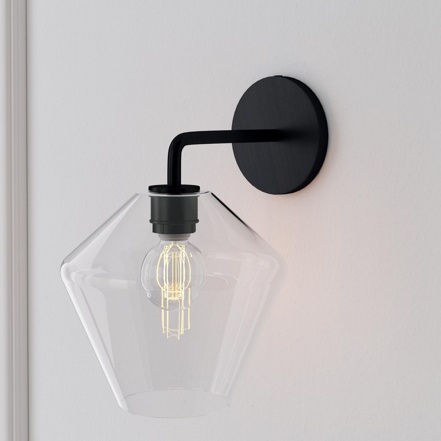 Merin Sculptural Milk Glass Geometric Wall Lamp