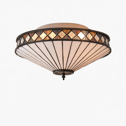TF Fargo Geometrische Deckenleuchte – Handgefertigte Art-Deco-Lampe aus Buntglas für den Eingangsbereich