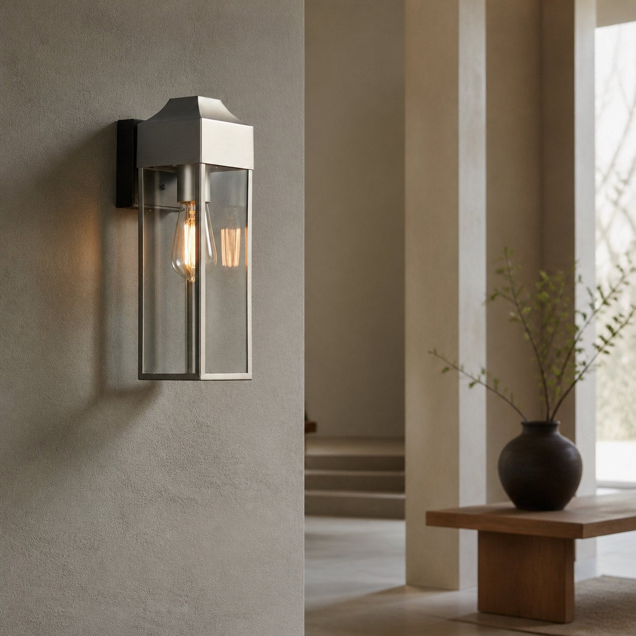 Georgon Außenwandlaterne – Klarglasschirm, klassischer Architekturstil für Außenbereiche