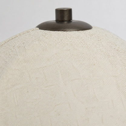Cordove Table Lamp Sculptural Sphere Base Artistic Table Light - Linen Shade for Bedroom Living Room