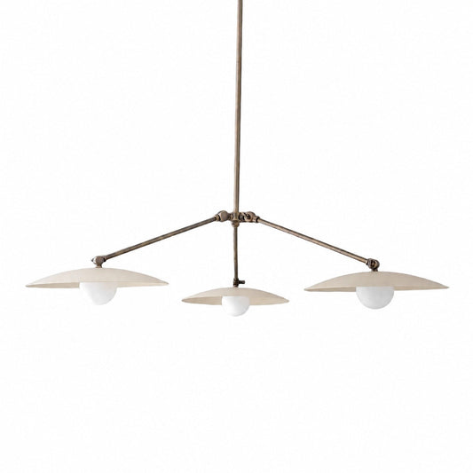 Curva Metal Antique Brass Chandelier - Modern Industrial Lighting Pendant