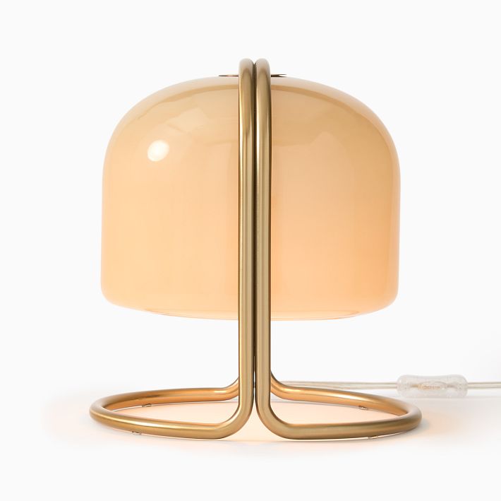 Delvora Champagne Bronze Table Lamp - Vintage Industrial Nightstand Light