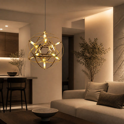 Silver Spark Ball Pendant Light