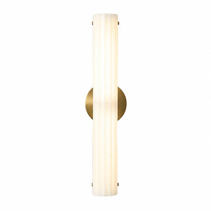 Trenia Stahl-Wandleuchte mit Milchglasschirm – Vertikal geripptes Design