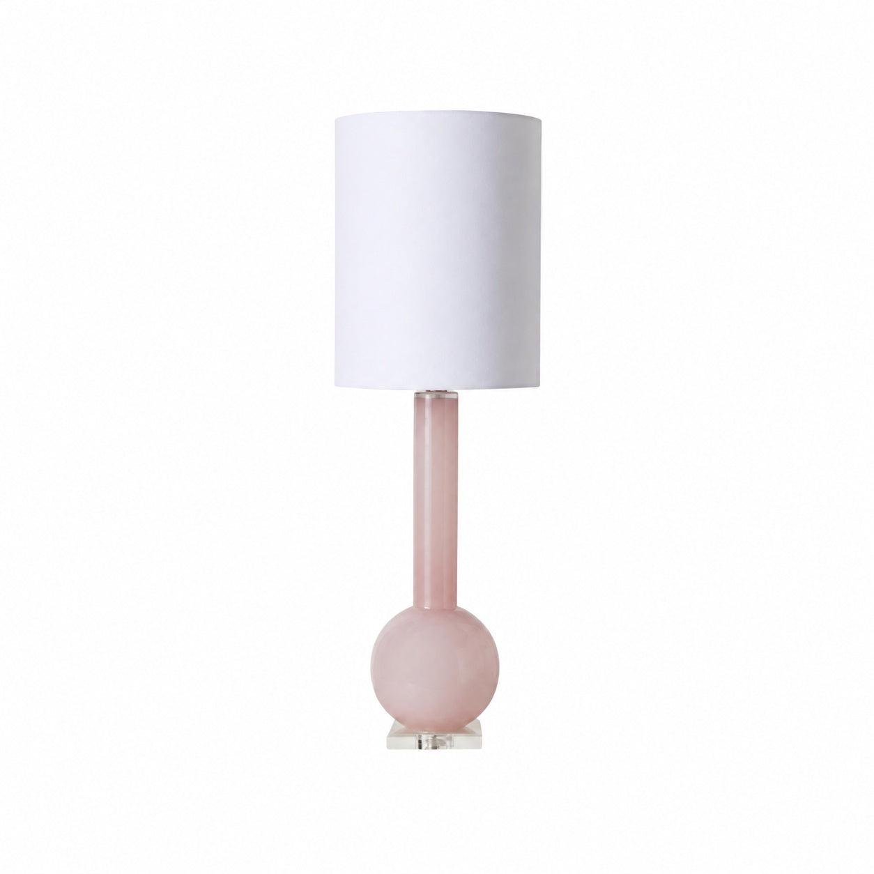 Savara Minimalistische Tischleuchte – Klare Glasform mit Stoffschirm für Schlafzimmer