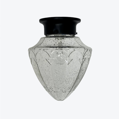 Minimalist Glass Ceiling and Black Metal Lamp