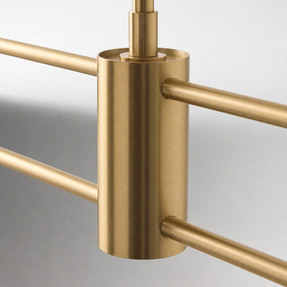 Calvor Linear Kronleuchter mit 2 Lichtern, Porzellanschirme und Bronze-Finish