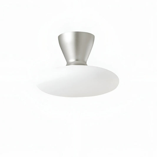 White glass and Silver finish, 28 cm / 11 in size