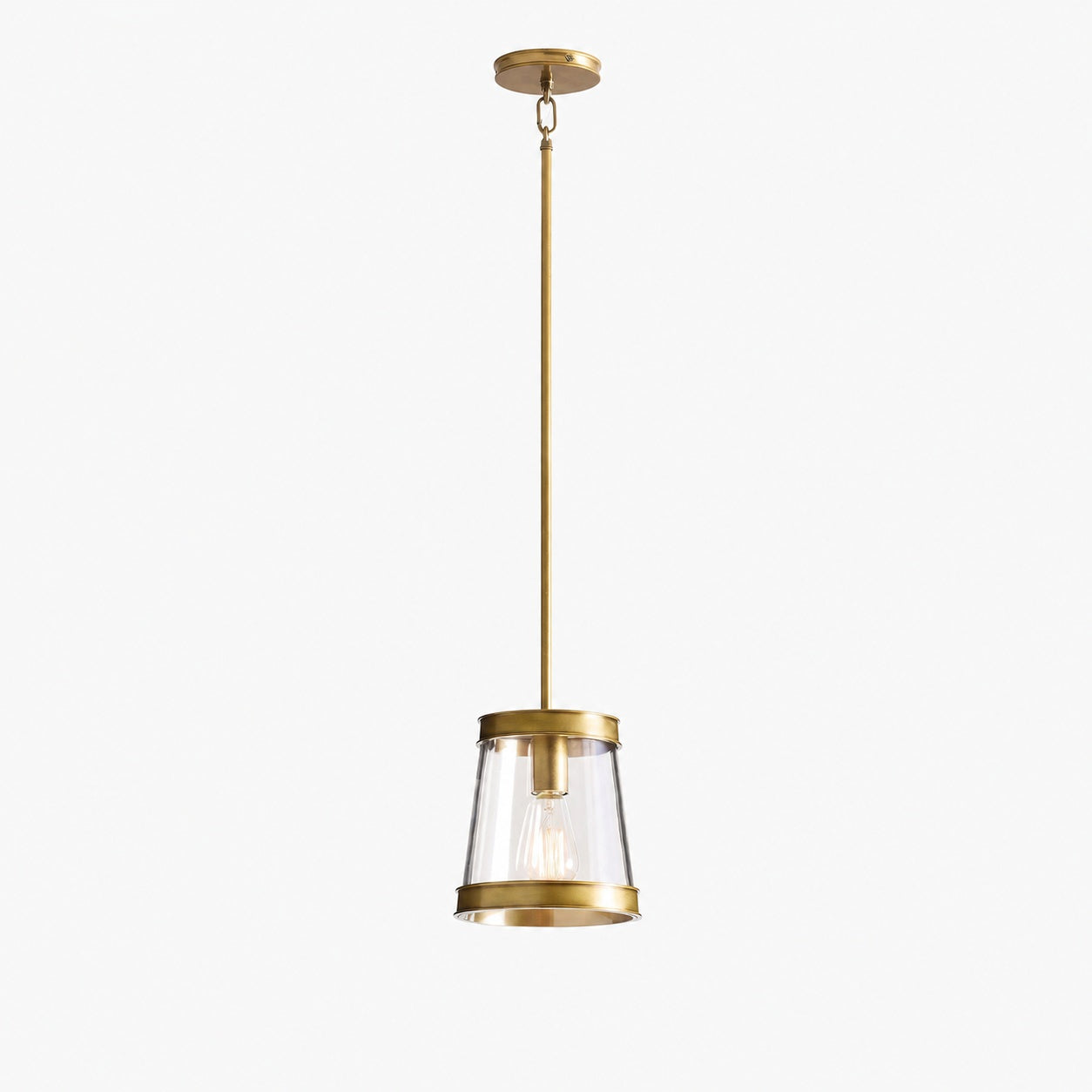 Driscoll Glas Trommel Pendelleuchte - Moderne Messing Hängelampe