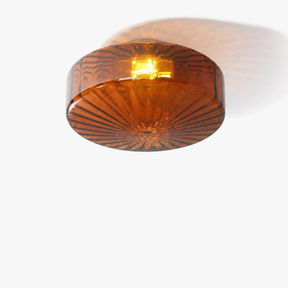 Ripplara Water Ripple Glass Ceiling Lamp with Vintage Style – Flush Mount Design for Bedroom
