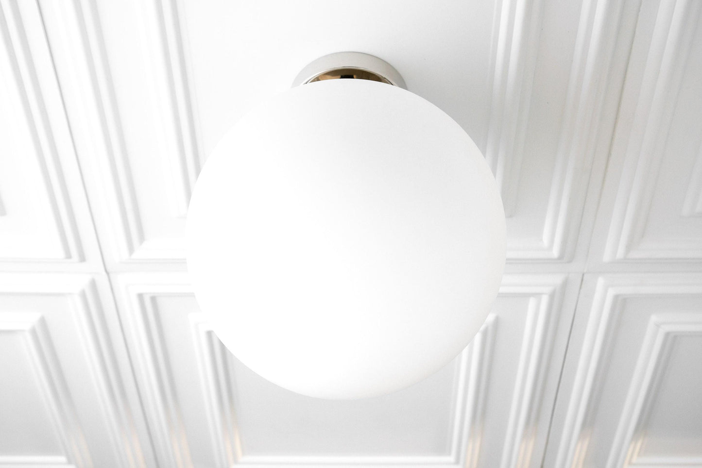 Glorica Glass 12 Inch Globe Ceiling Light - Frosted Glass Art Deco Pendant And Flush Mount