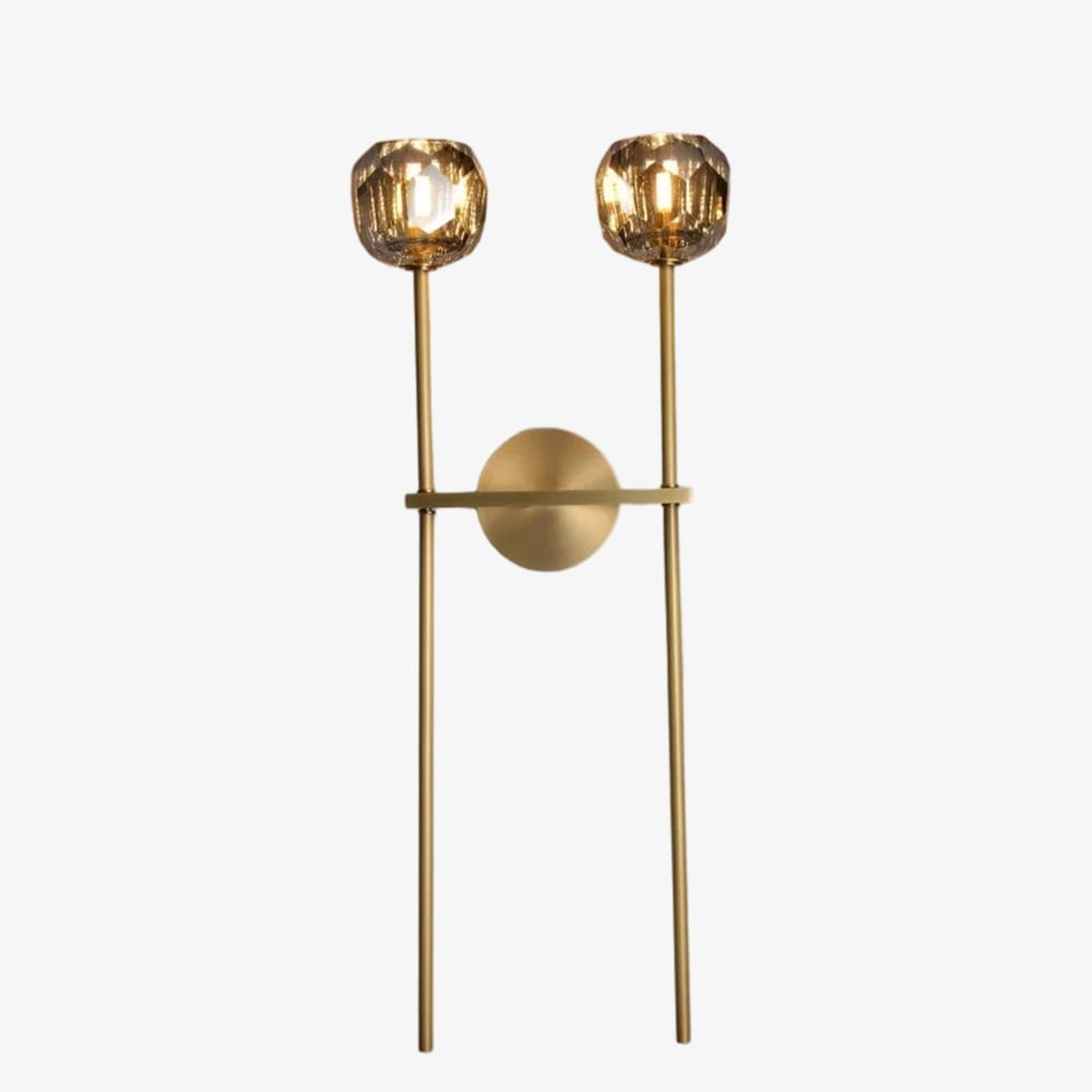 Luxuriöse Kristall-Wandleuchte – Moderne Wandleuchte mit Messingrahmen