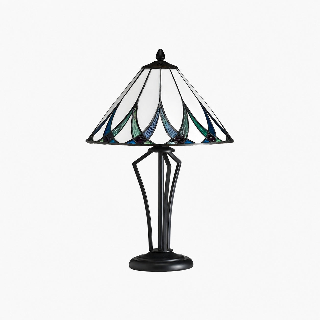TF Allanton Water Ripple Glas-Tischleuchte – Klassischer Stil für Wohnzimmer, Schlafzimmer oder Arbeitszimmer