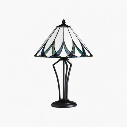 TF Allanton Water Ripple Glas-Tischleuchte – Klassischer Stil für Wohnzimmer, Schlafzimmer oder Arbeitszimmer