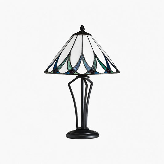 TF Allanton Water Ripple Glas-Tischleuchte – Klassischer Stil für Wohnzimmer, Schlafzimmer oder Arbeitszimmer