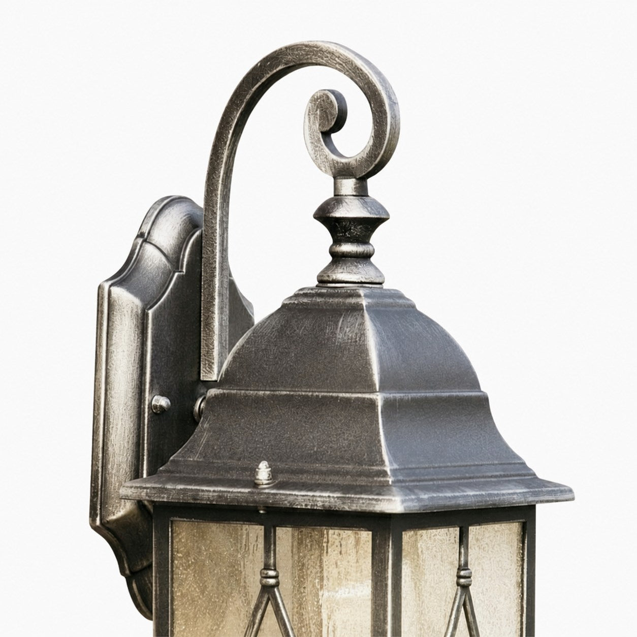 Frostine Traditional Outdoor Wall Light - Leaded Water Glass Lantern for Porch and Patio Lighting