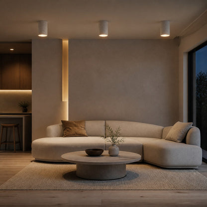 Sabiara Wabi-Sabi Cylindrical Ceiling Lamp - Soft Diffused Ceiling Fixture for Bedrooms and Living Rooms