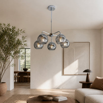 Tracian Glass Mid-Century Modern Globe Pendant Light for Dining Room