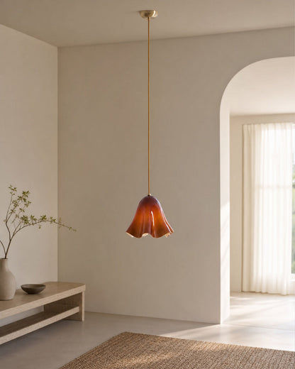 Bellina Artistic Glass Pendant Light - Modern Bloom Inspired Hanging Ceiling Lamp